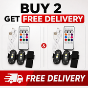 Pack of 2 LED Car Strobe Lights with Remote