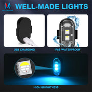 Pack of 2 LED Car Strobe Lights with Remote